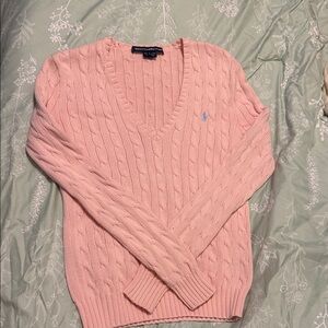 Ralph Lauren Light Pink V-Neck Sweater
